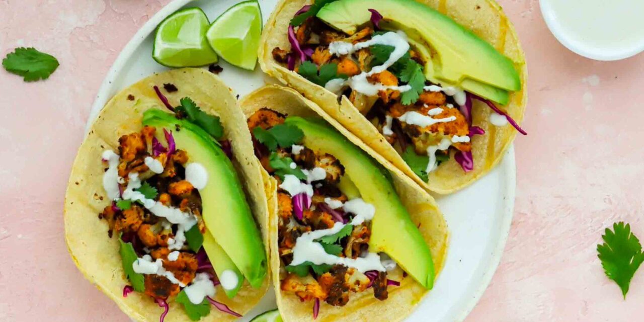 Cauliflower Tacos with Lime and Cream