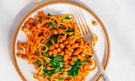 Sweet Potato Noodles with Crispy Chickpeas