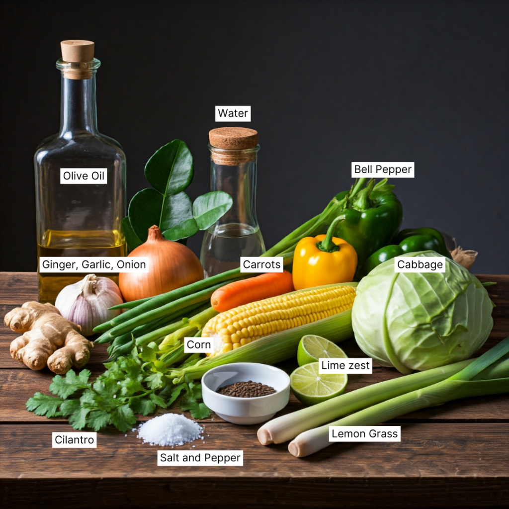 Instant Pot Vegetable Soup (No Potato) Ingredients