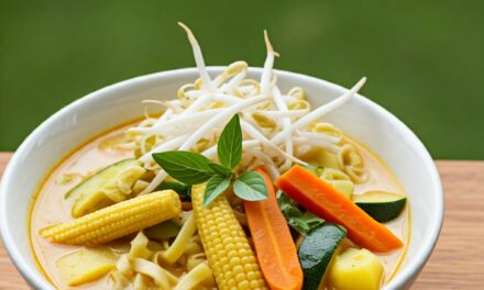 Thai Coconut Curry Vegetable Noodle Soup