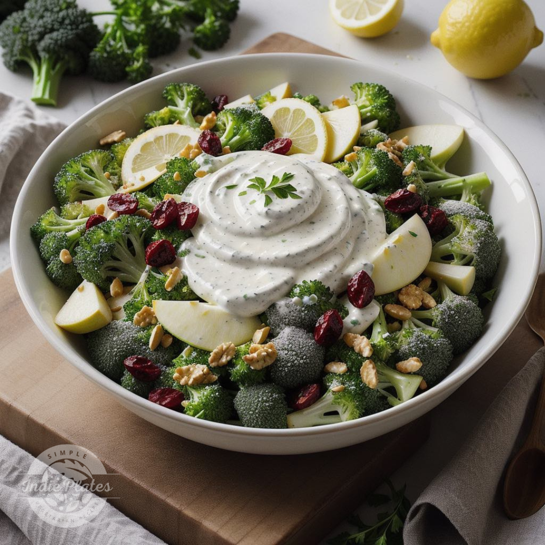 Fresh Broccoli Salad with Apple and Walnuts
