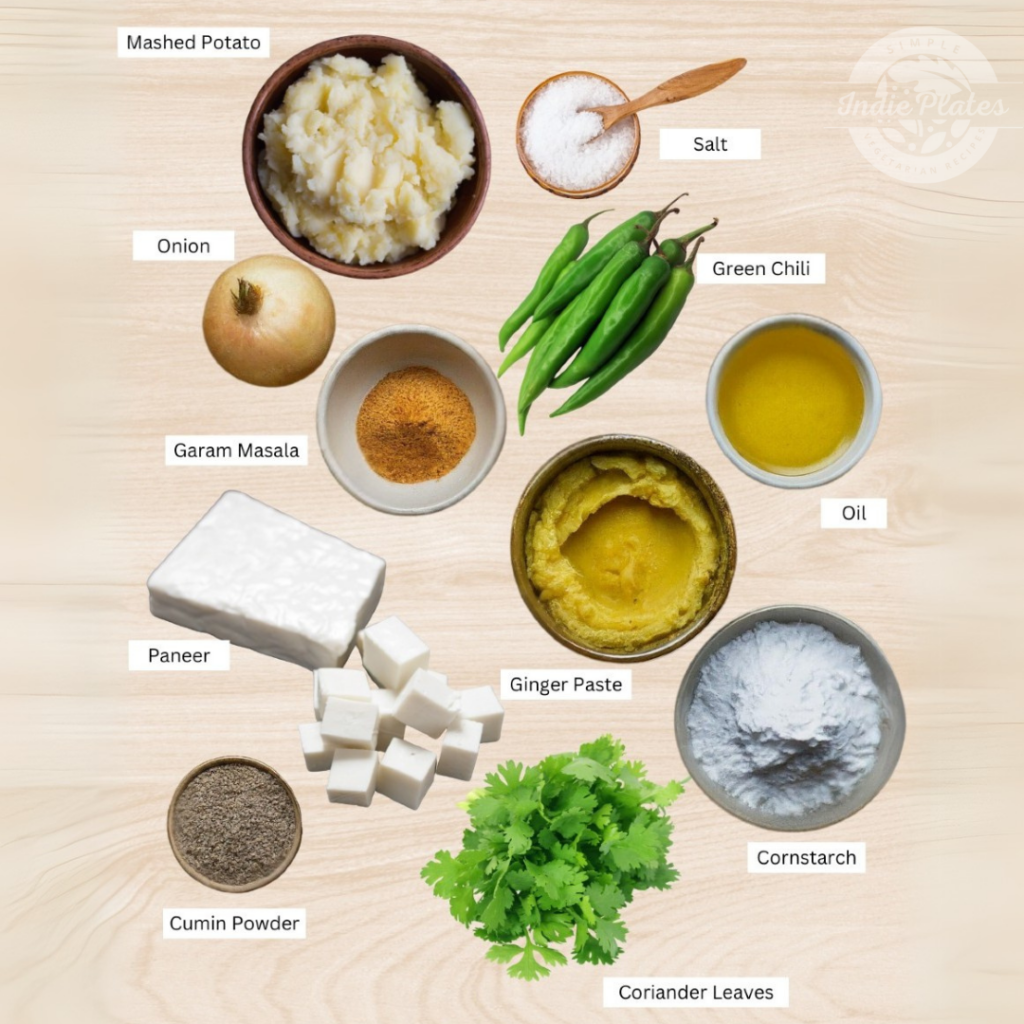 Crispy Paneer Tikki Ingredients