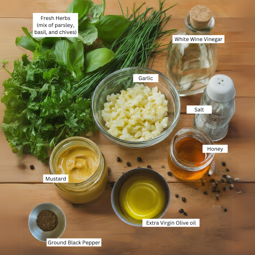 Versatile Herb & Garlic Vinaigrette Ingredients